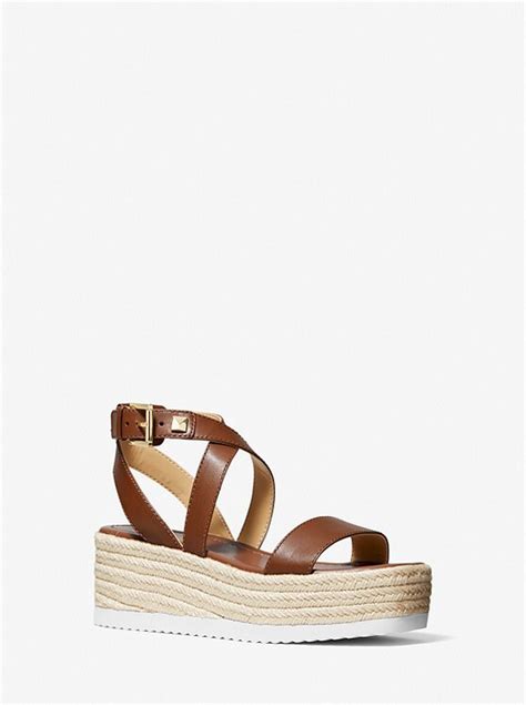 michael kors lowry sandal|Lowry Leather Wedge Sandal .